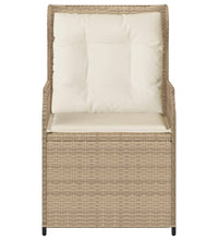 Gartensessel mit Kissen 2 Stk. Verstellbar Beige Poly Rattan