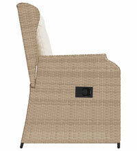 Gartensessel mit Kissen 2 Stk. Verstellbar Beige Poly Rattan