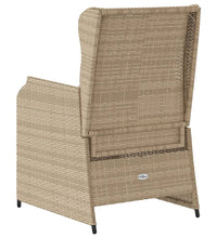 Gartensessel mit Kissen 2 Stk. Verstellbar Beige Poly Rattan