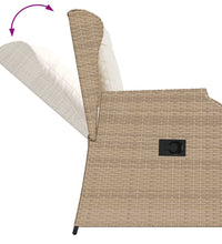 Gartensessel mit Kissen 2 Stk. Verstellbar Beige Poly Rattan