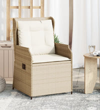 Gartensessel mit Kissen 2 Stk. Verstellbar Beige Poly Rattan