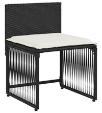 7-tlg. Garten-Essgruppe mit Kissen Schwarz Poly Rattan