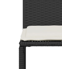 7-tlg. Garten-Essgruppe mit Kissen Schwarz Poly Rattan