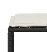 7-tlg. Garten-Essgruppe mit Kissen Schwarz Poly Rattan