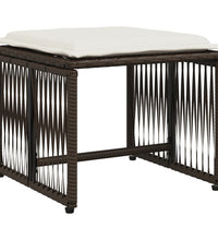 7-tlg. Garten-Essgruppe mit Kissen Braun Poly Rattan