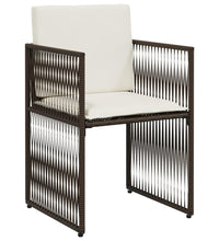 7-tlg. Garten-Essgruppe mit Kissen Braun Poly Rattan