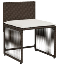 7-tlg. Garten-Essgruppe mit Kissen Braun Poly Rattan