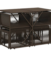 7-tlg. Garten-Essgruppe mit Kissen Braun Poly Rattan