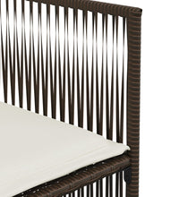 7-tlg. Garten-Essgruppe mit Kissen Braun Poly Rattan