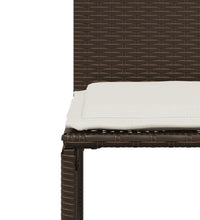 7-tlg. Garten-Essgruppe mit Kissen Braun Poly Rattan