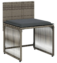 7-tlg. Garten-Essgruppe mit Kissen Grau Poly Rattan