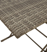 7-tlg. Garten-Essgruppe mit Kissen Grau Poly Rattan