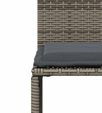7-tlg. Garten-Essgruppe mit Kissen Grau Poly Rattan