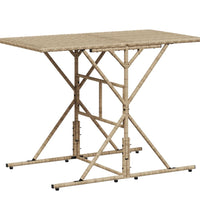 7-tlg. Garten-Essgruppe mit Kissen Beige Poly Rattan