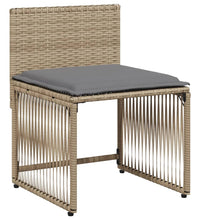 7-tlg. Garten-Essgruppe mit Kissen Beige Poly Rattan