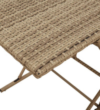7-tlg. Garten-Essgruppe mit Kissen Beige Poly Rattan