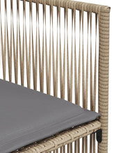 7-tlg. Garten-Essgruppe mit Kissen Beige Poly Rattan