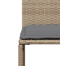 7-tlg. Garten-Essgruppe mit Kissen Beige Poly Rattan