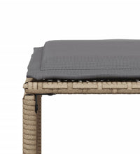 7-tlg. Garten-Essgruppe mit Kissen Beige Poly Rattan
