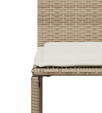 7-tlg. Garten-Essgruppe mit Kissen Beige Poly Rattan