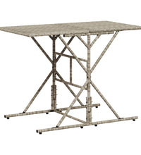 7-tlg. Garten-Essgruppe mit Kissen Hellgrau Poly Rattan