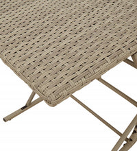 7-tlg. Garten-Essgruppe mit Kissen Hellgrau Poly Rattan