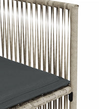 7-tlg. Garten-Essgruppe mit Kissen Hellgrau Poly Rattan