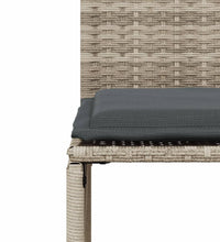 7-tlg. Garten-Essgruppe mit Kissen Hellgrau Poly Rattan