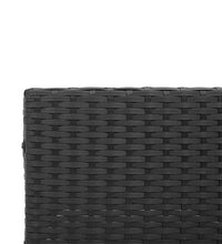 Gartensofa in L-Form mit Tisch und Kissen Schwarz Poly Rattan