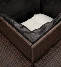 Gartensofa in L-Form mit Tisch und Kissen Braun Poly Rattan