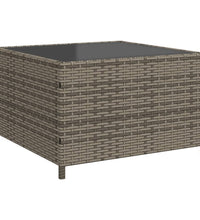 Gartensofa in L-Form mit Tisch und Kissen Grau Poly Rattan