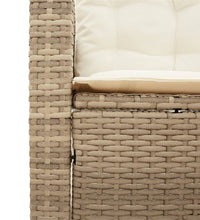 Gartensofa in L-Form mit Tisch und Kissen Beige Poly Rattan