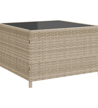 Gartensofa in L-Form mit Tisch und Kissen Hellgrau Poly Rattan