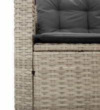 Gartensofa in L-Form mit Tisch und Kissen Hellgrau Poly Rattan