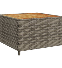Gartensofa in L-Form mit Tisch und Kissen Grau Poly Rattan
