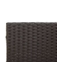 Gartensofa in L-Form mit Tisch und Kissen Schwarz Poly Rattan