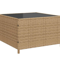 Gartensofa in L-Form mit Tisch und Kissen Beige Poly Rattan