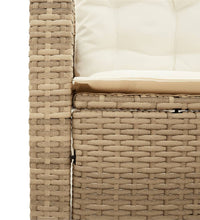 Gartensofa in L-Form mit Tisch und Kissen Beige Poly Rattan