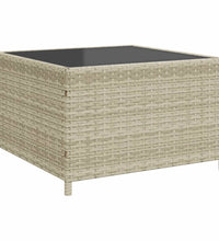 Gartensofa in L-Form mit Tisch und Kissen Hellgrau Poly Rattan