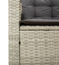 Gartensofa in L-Form mit Tisch und Kissen Hellgrau Poly Rattan