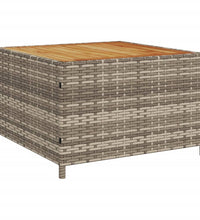 Gartensofa in L-Form mit Tisch und Kissen Grau Poly Rattan