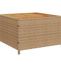 Gartensofa in L-Form mit Tisch und Kissen Beige Poly Rattan