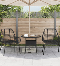 Gartenstühle 2 Stk. Schwarz Poly Rattan