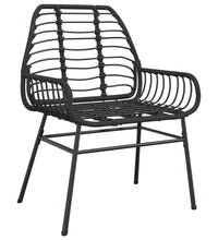 Gartenstühle 2 Stk. Schwarz Poly Rattan