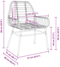 Gartenstühle 2 Stk. Schwarz Poly Rattan