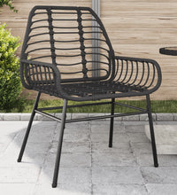 Gartenstühle 2 Stk. Schwarz Poly Rattan