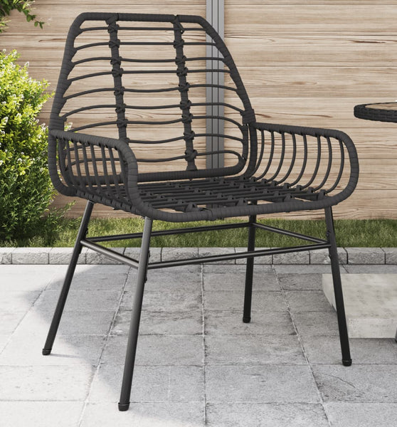 Gartenstühle 2 Stk. Schwarz Poly Rattan