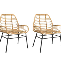 Gartenstühle 2 Stk. Braun Poly Rattan