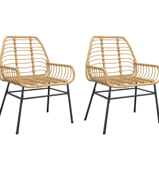 Gartenstühle 2 Stk. Braun Poly Rattan