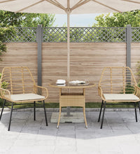 Gartenstühle 2 Stk. mit Kissen Braun Poly Rattan